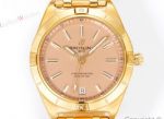 Breitling Chronomat  2824 Automatic Movement  Gold Steel Strap Pink  36*10mm Watch